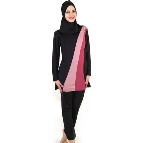Women Arab Beach Wear Hijab Swimsuits Plus Size Burkinis Full Coverage Modest Muslim Swimwear Islamic Swimsuit For