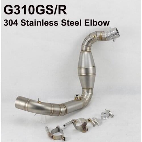 51mm Stainless Steel Motorcycle Full Exhaust Middle Pipe Contact Mid Link Pipe Muffler Slip On For BMW G310GS G310R for All Year