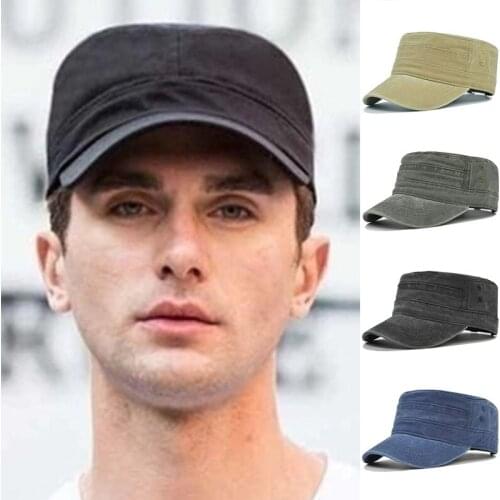 Simple Military Cap Cotton Flat Top Hat for Men Panama Vintage Army Hats Cadet Military Patrol Cap Women Outdoor Fishing Cap