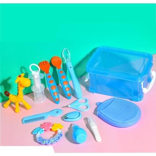 Baby Kids Care Kit Infant Products Baby hygiene Kit Grooming Set Nail Clippers Medicine Feeder Thermometer Teether Hair Comb