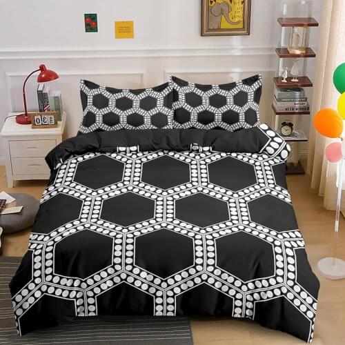 New Geometric Bedding Set Single King Queen Size Quilt Duvet Cover With Pillowcase 2/3 Pieces Bedclothes Drop Shipping