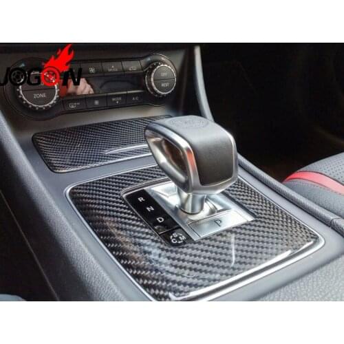 Real carbon fiber Center Console Storage Box Cigarette Ashtray Holder Panel Cover For Benz W176 W117 X156 CLA45 A45 GLA45 13-15