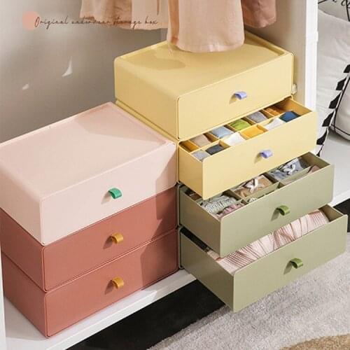 Closet Storage Box 12/18 Grids Socks Bra Underwear Organizer Household Plastic Desktop Wardrobe Divided Plastic Box