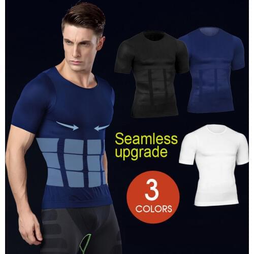 Hot Men Shaper Vest Body Slimming T shirt Male Belt Modeling Strap Tummy Belly Waist Girdle Compression Shirt Shapewear