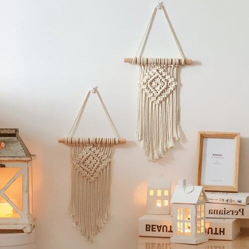 Wall Hanging Knitted Tapestry Bohemian Style Hand-woven Tapestry Macrame Home Decorations Art Handmade Tapestry Photo Props