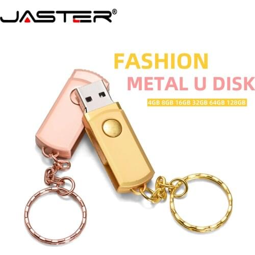 JASTER metal keychain USB Flash Drive Swivel Pen Drive pendrive 4GB 8GB 16GB 32GB 64GB u disk memory stick
