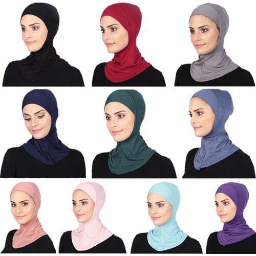 Soft Muslim Full Cover Inner Women Hijab Bone Bonnet Cap Islamic Underscarf Neck Head Bonnet Hat Islamic Head Wear Neck Cover