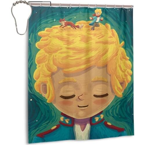 NEW The Little Prince fox Curtains Bathroom Curtain Frabic Waterproof Polyester Bathroom Curtain with Hooks