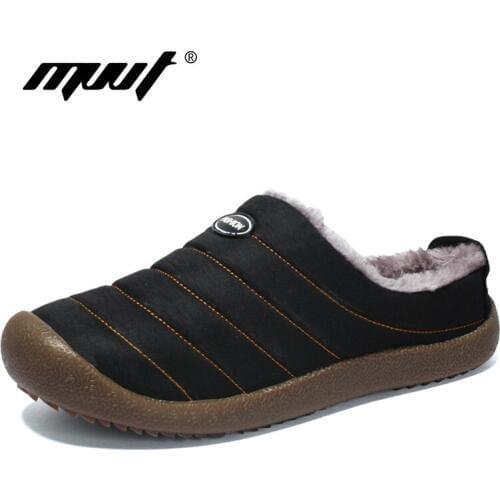 New warm mens slippers plush winter slippers for men waterproof Flip Flops Shoes soft male shoes