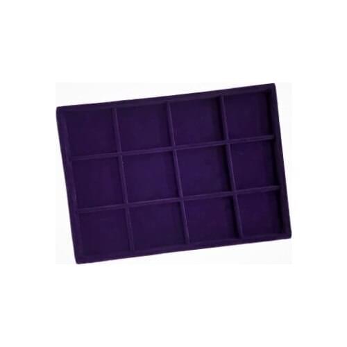 Enlightened Decor Domestic Suede Purple 12 Compartments Jewelry Service Table