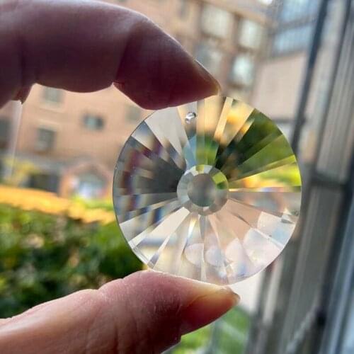 40MM Transparent Crystal Chandelier Prism 1Hole Suncatcher DIY Jewelry Crafts Home Ornament Decorative Gifts Lamp Part