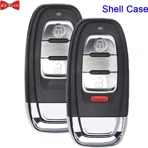 KEYECU for Audi A3 A4 A5 A6 A7 A8 Q5 Q7 Q8 S3 S4 S5 S6 S7 SQ5 Remote Key Shell Case Fob for IYZFBSB802 3/ 4 Button