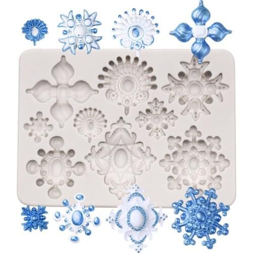 QIQIPP Gem jewelry silicone mold retro European relief mold chocolate cake decoration mold cake