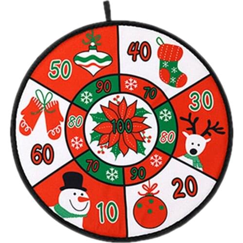 Christmas Dart Board, Floral Print Dart Disk with Toy Ball Christmas Decorations for Home School Navidad Decor 2020 New