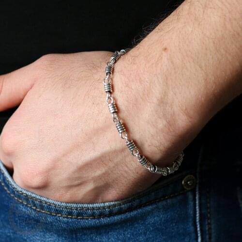 Silva Original 925 Sterling Silver Bracelet for Men Made With 5mm S925 Special Design Cable Chain