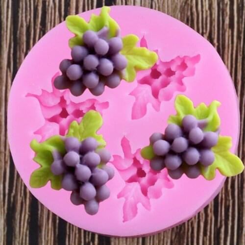 3 Hole Fruit Grapes Chocolate Party Cake Decorating Tools DIY Baking Fondant Silicone Mold Chocolate Sugar Art Displays