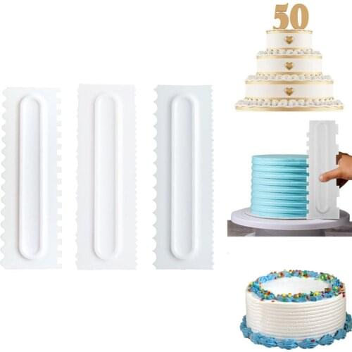 Cake Scraper Cream Smoother Pastry Icing Combs Baking Accessories 1Pcs Fondant Spatulas Food Grade Plastic Cake Decorating Comb