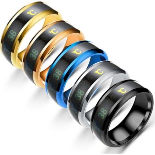 Temperature Ring Titanium Steel Mood Emotion Feeling Intelligent Temperature Sensitive Rings For Women Men Waterproof Jewelry