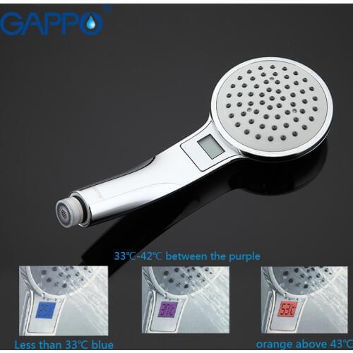 Gappo Top Quality water saving shower head Temperature Sensor Light Colorful LED Shower head bathroom accessories Alcachofa GA22