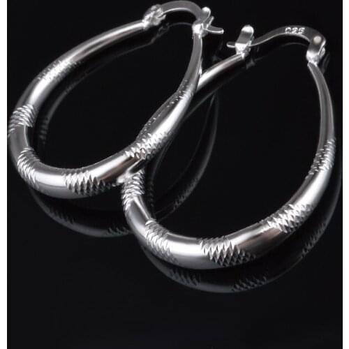 BABYLLNT 2021 New 925 Sterling Silver Earrings U-Shaped Grain Earrings Women Wedding Wedding Jewelry Gifts