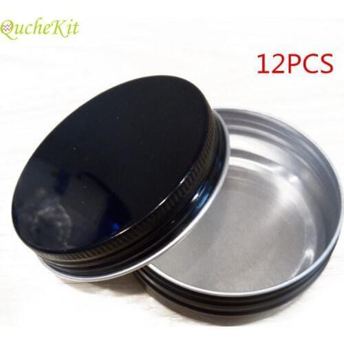 60g 68*25mm Black Tin Jar Cosmetic Makeup Tin Box Face Cream Wax Tea Sample Jar Bottle Handmade Soap Storage Organizer Container