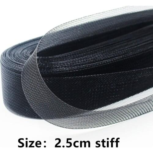 1"(2.5cm) Flat Stiff Plain Crins Horsehair Hard Crinolines Braid For Dress Making 100yard/lot #2Color