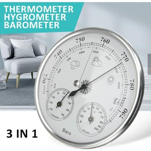 3 in 1 Thermometer Hygrometer Barometer Wall Hanging Weather Station Hygrometer Wall Mount Parts