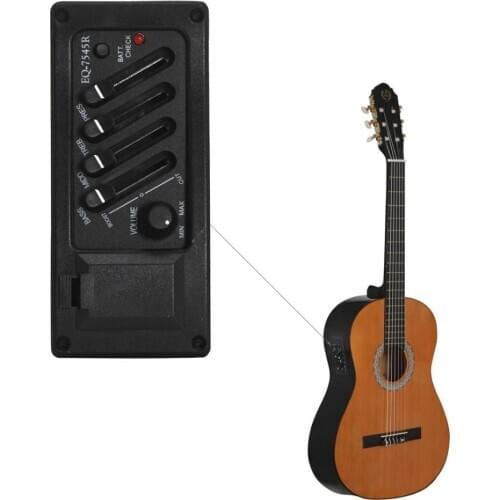 4 Band EQ Equalizer Acoustic Guitar Preamps Pickup Tuner for Stage/ Show /Live Play