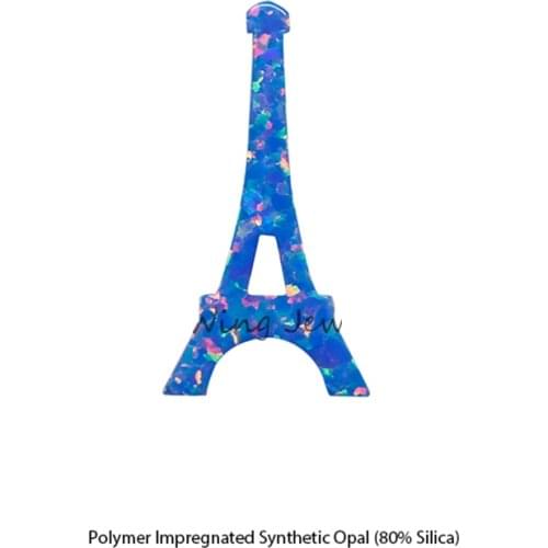 50PCS/lot Wholesale Eiffel Tower opal 12*23.3mm opal Synthetic Fire Opal Necklace Lab created opal beads for DIY Bracelet