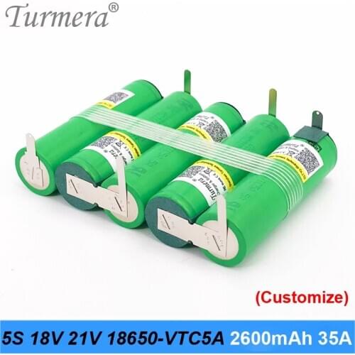 5s 18v 21v battery 18650 pack 18650 vtc5a 2600mah 35a welding battery for screwdriver battery and vacuum cleaner customized