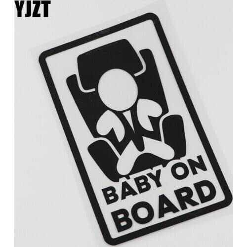 YJZT 11.2CM*18.2CM Fasten Your Seatbelt Baby on Board Safety Vinyl Car Sticker 13C-0048