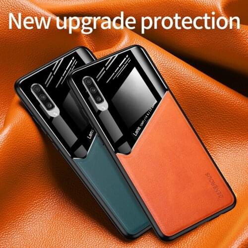 Car Holder Case For Vivo X50 Pro X50 Pro+ Y17 Y19 Y3 Y5S Magnetic Style PU Leather+Soft TPU Double Color Shockproof Phone Case