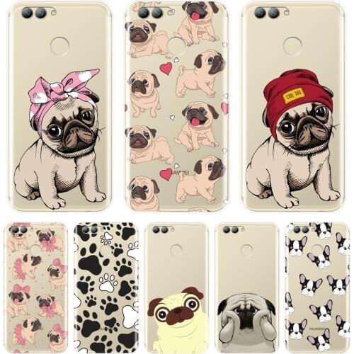 Back Cover For Huawei Nova 2i 3 3I 3E 2 Lite Plus Pug French Bulldog Soft Silicone Phone Case For Huawei Nova Smart Lite 2017