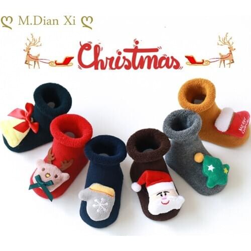 Baby Socks Winter Thicken Cartoon Comfort Cotton Newborn Socks Kids Boys Newborn Infant Baby Girls Christmas Socks