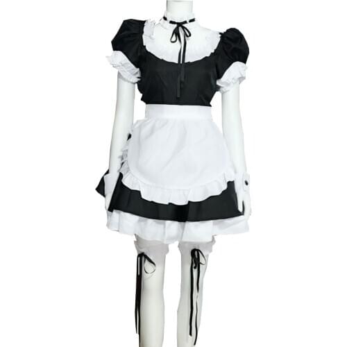 FGO Fate Grand Order Saber Lily Maid Costumes Cosplay Black White Lolita Maid Dress for Girls Woman Waitress Maid Party Costumes