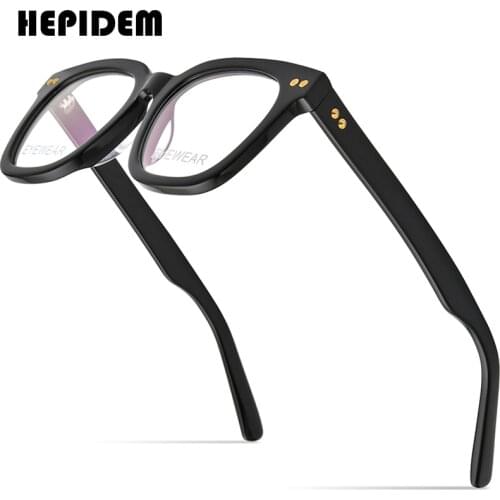 HEPIDEM Acetate Optical Glasses Women 2021 New Oversize Square Eyeglasses Frame Men Myopia Prescription Spectacles Eyewear 9166