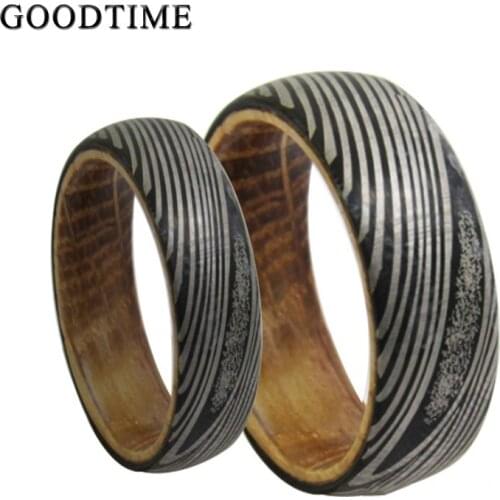 Luxury Tungsten Carbide Couple Rings For Men Women Engagement Wedding Band Wine Barrel Wood Grain Ring Jewelry Accessories
