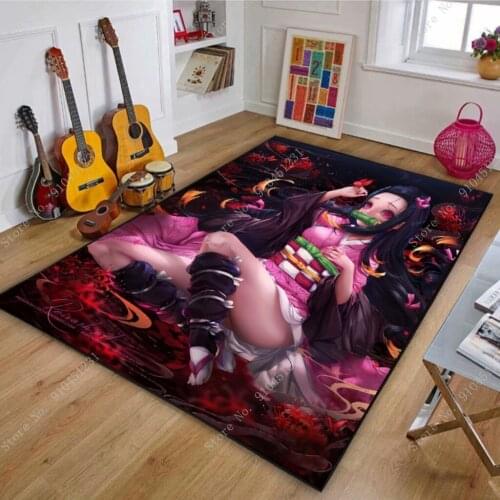 Anime Demon Slayer Kimetsu no Yaiba Door mat Rug Carpet Floor Kamado Tanjirou Bedroom Doormat Non-slip Mat Cartoon Gift