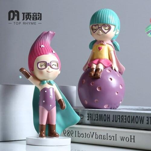 Creative Dream lovely girl Statue Resin sculpture Crafts Simple Living Room Ornaments Home Office Store Decors Decorations