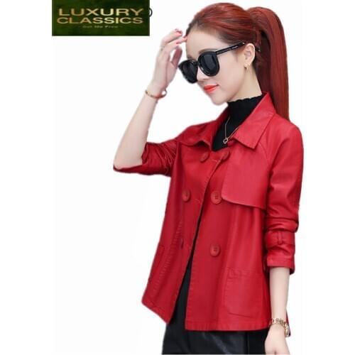 Jacket PU Women Leather 2021 Autumn Korean Ladies Clothes Short Coat Sprinng Long Sleeve Black Tops Chaqueta Mujer LWL857