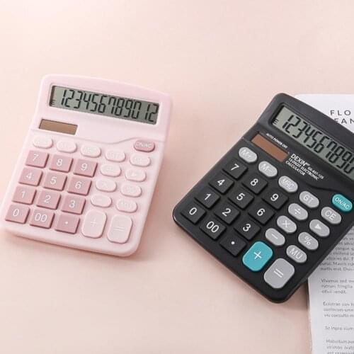 Lightweight High-quality Desktop Solar Electronic Calculator 12 Digits Scientific Calculator Handheld for Office