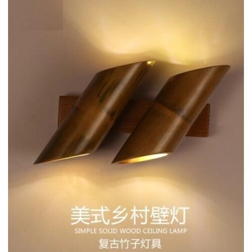 Loft Style Bamboo Vintage Wall Light Fixtures Antique Industrial Wind LED Wall Sconces Stair Bedside Wall Lamp Indoor Lighting
