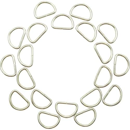 20PCS 12/15/20/25/32/38mm Metal D Ring Half Moon Buckle Garment Accessories Buckles