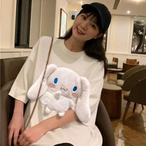 Cartoon Cute Women Cotton T-shirt Fashion Anime Women Casual White Black Short Sleeve Tee Shirt Summer New Girls Tops