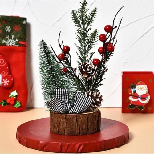 Mini Christmas Tree Artificial Luminescent Miniature Christmas Decorative for Home Kitchen Desktop xqmg Christmas Trees Festive