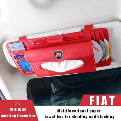Multifunctional Tissue Box Vehicle Sun Visor Storage Bag for Fiat Punto Stilo Siena Aegea Doblo Panda Tipo Car Interior Styling