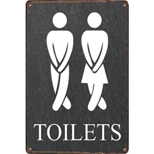 Fashion Print Metal Tin Sign Toilets Decor Bar Pub Home Vintage Retro Poster Metal Wall Art Decor Living Room Anime Poster