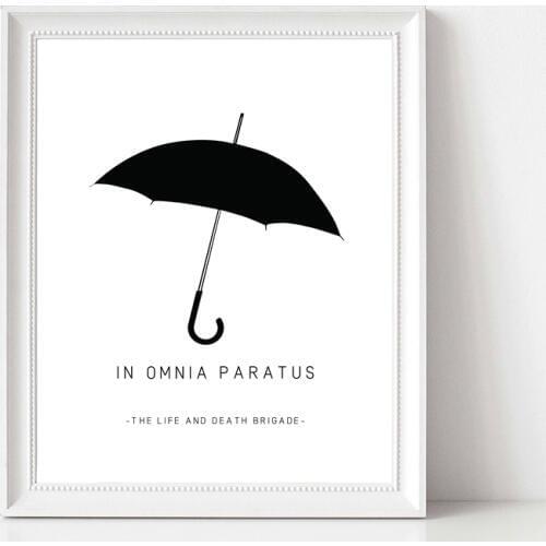 In Omnia Paratus Wall Art Canvas Posters Prints Gilmore Girls TV Show Painting Black White Umbrella Picture Home Wall Art Decor
