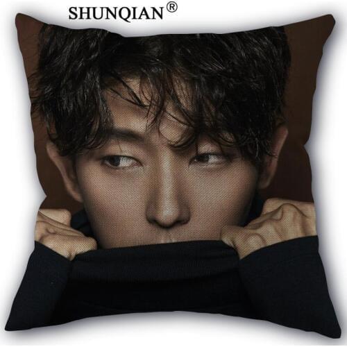 Nice Pillow Cover LEE JOON GI Pillowcase Cotton Linen Fabric Home Textile Square Pillowcase 45X45cm Wedding Decorative No Fade