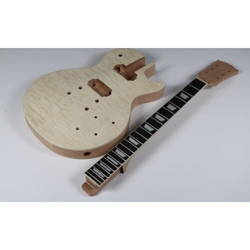 Unfinished Standard Electric Guitar Kit quilted Maple Top Veneer Grover Tuner
